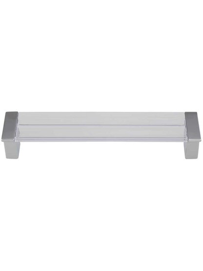 Positano Clear Cabinet Pull - 5 inch Center-to-Center in Polished Chrome/Clear.